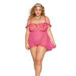 Load image into Gallery viewer, Dreamgirl Plus 3D Floral Babydoll and G-String Babydoll - Nastassy
