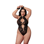 Load image into Gallery viewer, Dreamgirl Plus Black Fetish Teddy &amp; Restraint Lingerie - Nastassy
