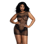 Load image into Gallery viewer, Dreamgirl Plus Black Lace and Pattern Seamless Dress Lingerie - Nastassy
