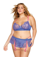Load image into Gallery viewer, Dreamgirl Plus Bra and Garter Skirt with G-String - Nastassy