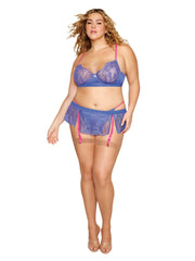 Load image into Gallery viewer, Dreamgirl Plus Bra and Garter Skirt with G-String - Nastassy