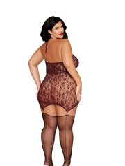 Load image into Gallery viewer, Dreamgirl Plus Cherry Lacquer Garter Slip Lingerie - Nastassy