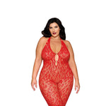 Load image into Gallery viewer, Dreamgirl Plus Poinsetta Rhinestone Bodystocking Lingerie - Nastassy
