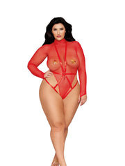 Load image into Gallery viewer, Dreamgirl Plus Poinsetta Teddy &amp; Harness Lingerie - Nastassy
