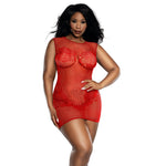 Load image into Gallery viewer, Dreamgirl Plus Red Lace and Pattern Seamless Dress Lingerie - Nastassy

