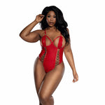 Load image into Gallery viewer, Dreamgirl Plus Red Vinyl Teddy With Cutouts Lingerie - Nastassy
