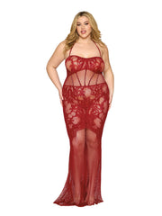 Load image into Gallery viewer, Dreamgirl Plus Size Bodystocking Lace Gown Bodystocking - Nastassy