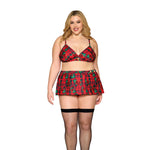 Load image into Gallery viewer, Dreamgirl Plus Size Plaid Bralette &amp; Mini Skirt Lingerie - Nastassy
