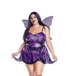 Load image into Gallery viewer, Dreamgirl Plus Size Dark Fairy Bodysuit with Peplum Detail &amp; Wings Women’s Costume – Gothic Fantasy Outfit Costume - Nastassy
