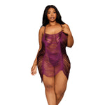 Load image into Gallery viewer, Dreamgirl Plus Size Drape Fringe Chemise Chemise - Nastassy
