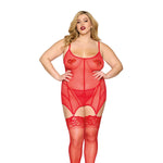 Load image into Gallery viewer, Dreamgirl Plus Size Garter Slip &amp; G-String - Nastassy
