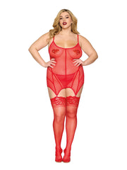 Load image into Gallery viewer, Dreamgirl Plus Size Garter Slip &amp; G-String - Nastassy