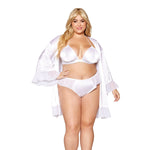 Load image into Gallery viewer, Dreamgirl Plus Size Matte Satin Robe, Bralette, and Thong Set BRALETTE AND THONG - Nastassy
