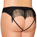 Load image into Gallery viewer, Dreamgirl Plus Size Microfiber Heart-Back Panty with Fringe Detail Panty - Nastassy
