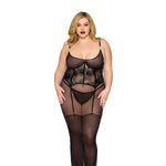 Load image into Gallery viewer, Dreamgirl Plus Size Midi Garter Chemise &amp; G-String Lingerie - Nastassy

