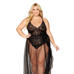 Load image into Gallery viewer, Dreamgirl Plus Size Mosaic Lace Teddy &amp; Sheer Skirt Teddy - Nastassy
