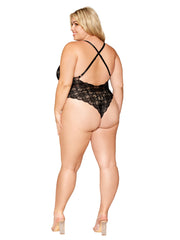 Load image into Gallery viewer, Dreamgirl Plus Size Mosaic Lace Teddy &amp; Sheer Skirt Teddy - Nastassy