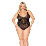 Load image into Gallery viewer, Dreamgirl Plus Size Mosaic Lace Teddy &amp; Sheer Skirt Teddy - Nastassy
