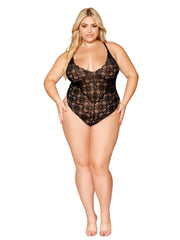 Load image into Gallery viewer, Dreamgirl Plus Size Mosaic Lace Teddy &amp; Sheer Skirt Teddy - Nastassy