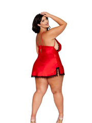 Load image into Gallery viewer, Dreamgirl Plus Size Poinsetta Satin Chemise Lingerie - Nastassy