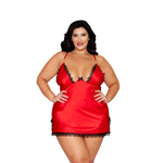 Load image into Gallery viewer, Dreamgirl Plus Size Poinsetta Satin Chemise Lingerie - Nastassy
