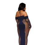 Load image into Gallery viewer, Dreamgirl Plus Size Seamless Bodystocking Gown with Removable Gold Halter Chain Bodystocking - Nastassy
