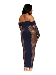Load image into Gallery viewer, Dreamgirl Plus Size Seamless Bodystocking Gown with Removable Gold Halter Chain Bodystocking - Nastassy