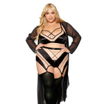 Load image into Gallery viewer, Dreamgirl Plus Size Sheer Panel Bralette, Garter Skirt, and G-String Set BRALETTE AND THONG - Nastassy
