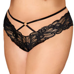 Load image into Gallery viewer, Dreamgirl Plus Size Stetch Lace Cheeky Open-Crotch Thong hosiery - Nastassy
