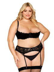 Load image into Gallery viewer, Dreamgirl Plus Size Stretch Lace Open Cup Underwire Shelf Bra Bra - Nastassy