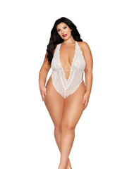 Load image into Gallery viewer, Dreamgirl Plus White Teddy &amp; Harness Lingerie - Nastassy