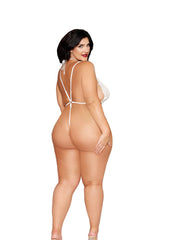 Load image into Gallery viewer, Dreamgirl Plus White Teddy &amp; Harness Lingerie - Nastassy