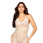 Load image into Gallery viewer, Dreamgirl Rhinestone Embellished Fishnet Chemise witth Eyelash Lace Trim Chemise - Nastassy
