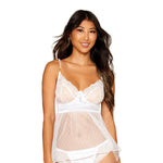 Load image into Gallery viewer, Dreamgirl Satin, Stretch Lace, and Diamond Mesh Babydoll and Panty Set Babydoll - Nastassy
