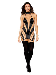 Load image into Gallery viewer, Dreamgirl Sheer Panel Garter Slip Garter Slip - Nastassy