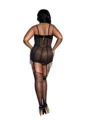 Load image into Gallery viewer, Dreamgirl Plus Sparkle Chemise 2-Piece Set