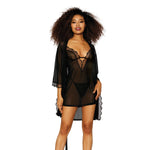 Load image into Gallery viewer, Dreamgirl Stretch Mesh Chemise &amp; Robe Set
