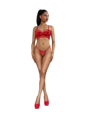 Load image into Gallery viewer, Dreamgirl Sweetheart Long-Line Bra and G-String