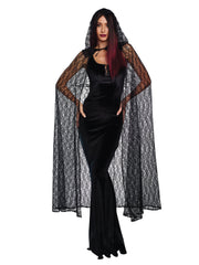 Load image into Gallery viewer, Dreamgirl Lace Cape with Hood Costume Accessory - Nastassy