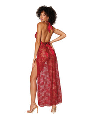 Load image into Gallery viewer, Dreamgirl Lace halter gown with matching G-string lingerie - Nastassy