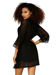 Load image into Gallery viewer, Dreamgirl Stretch Mesh Chemise &amp; Robe Set Robe - Nastassy