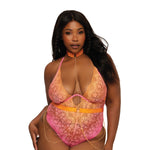 Load image into Gallery viewer, Dreamgirl Ombre Printed Stretch Lace Teddy and Chain Harness Set Bustier - Nastassy
