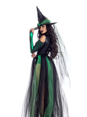 Load image into Gallery viewer, Party King Wicked Emerald Witch Costumes - Nastassy