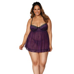 Load image into Gallery viewer, Dreamgirl Plus Size Contrast Lace Overlay Babydoll Babydoll - Nastassy
