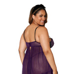 Load image into Gallery viewer, Dreamgirl Plus Size Contrast Lace Overlay Babydoll Babydoll - Nastassy
