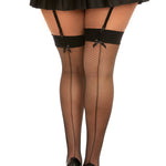 Load image into Gallery viewer, Dreamgirl Plus Size Fishnet Thigh High Stockings with Back Seam Thigh Highs - Nastassy
