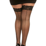 Load image into Gallery viewer, Dreamgirl Plus Size Laced Stay-up Fishnet Thigh High Thigh Highs - Nastassy
