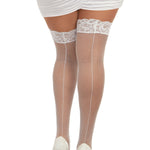 Load image into Gallery viewer, Dreamgirl Plus Size Laced Stay-up Fishnet Thigh High
