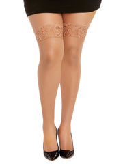 Load image into Gallery viewer, Dreamgirl Plus Size Laced Stay-up Fishnet Thigh High