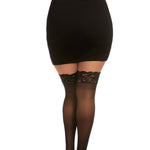 Load image into Gallery viewer, Dreamgirl Plus Size Laced Stay-up Sheer Thigh High Thigh Highs - Nastassy
